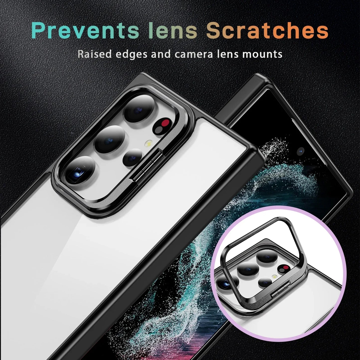 Samsung Galaxy S24 Ultra Camera Metal Stand Shockproof Case