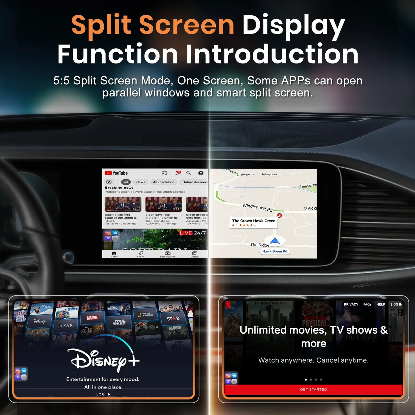 Galaxy GetPairr AI Box 2.0 (compatible with all cars ) , Android 13 ,8 Gb ram , 128 Gb storage, Wireless | Carplay Android Auto 3 in 1