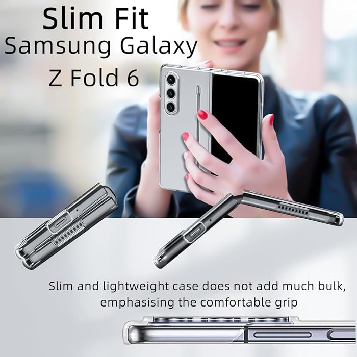 Samsung Galaxy Z Fold6 Cristal Clear Transparent Case with S Pen - Clear