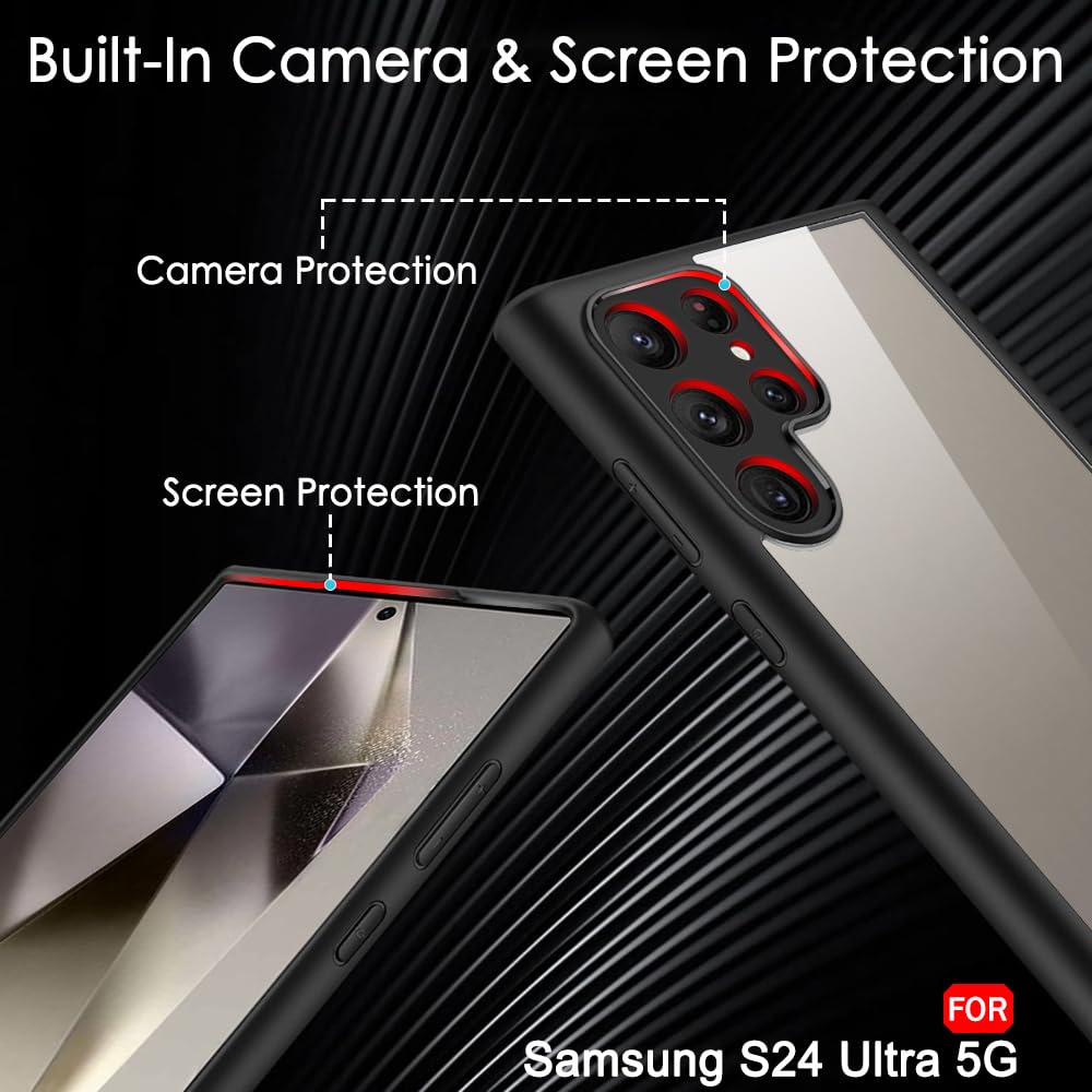 Samsung Galaxy S24 Ultra Clear Shock Proof Slim Back Cover - Tranparent