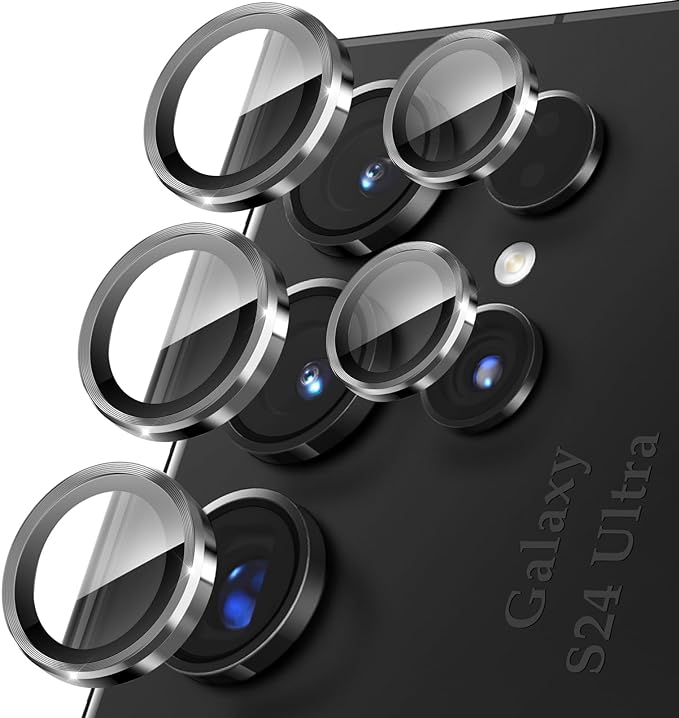 Samsung Galaxy S24 Ultra Camera Lens Glass Protector with Metal Frame