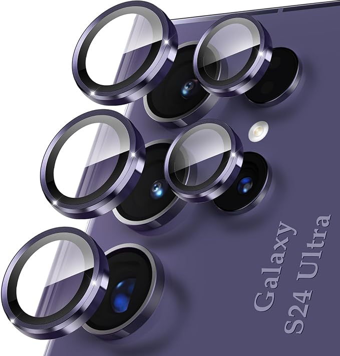 Samsung Galaxy S24 Ultra Camera Lens Glass Protector with Metal Frame