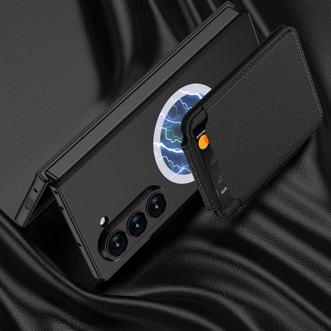 Leather Case With Magnetic Holder Wallet For Galaxy Z Fold