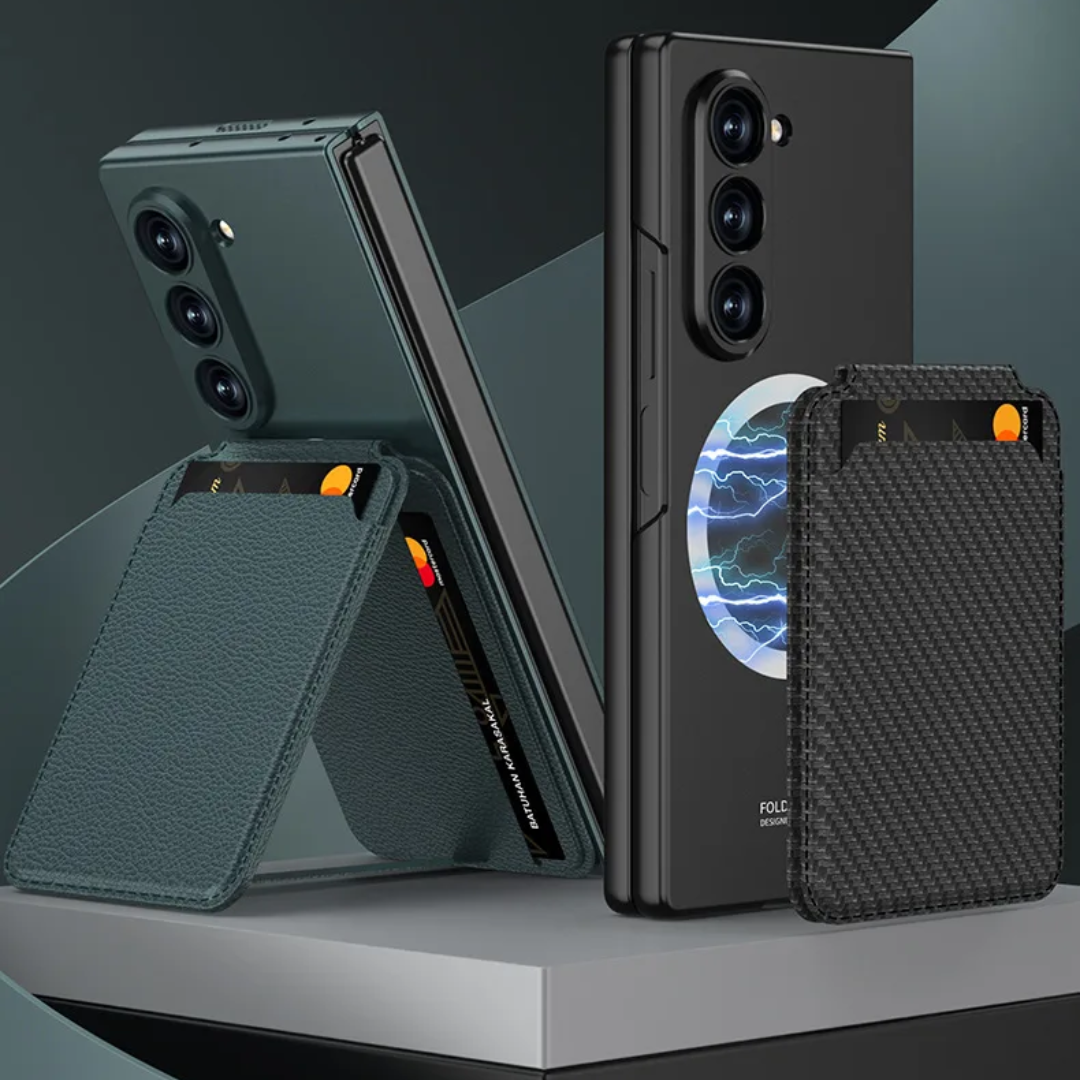 Leather Case With Magnetic Holder Wallet For Galaxy Z Fold