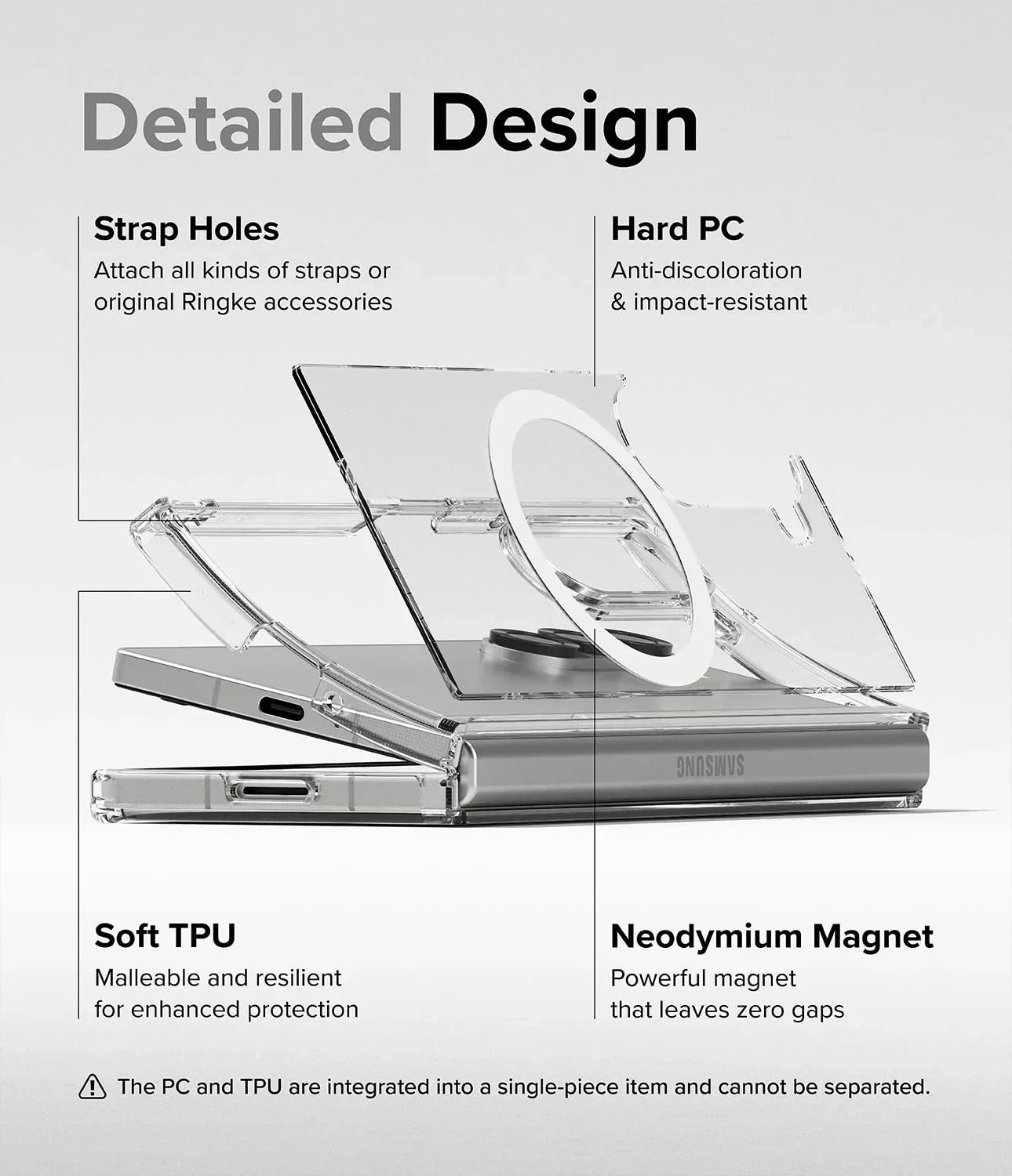 Samsung Galaxy Z Fold6 Cristal Clear Magnetic Magsafe Case - Transparent