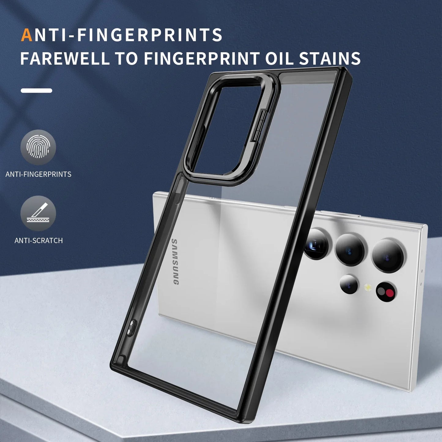 Samsung Galaxy S24 Ultra Camera Metal Stand Shockproof Case