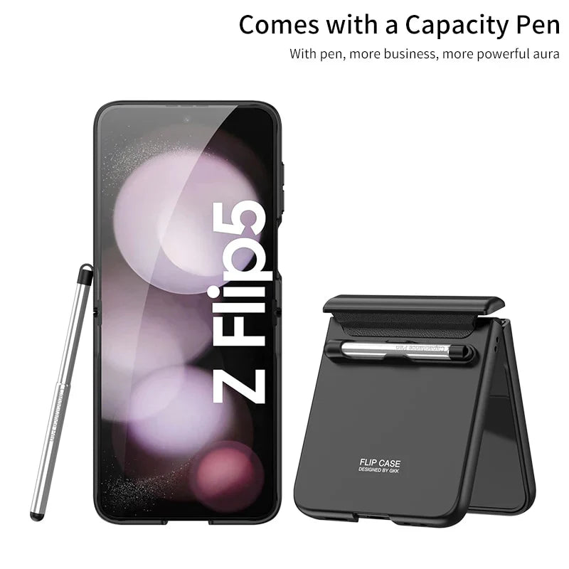 Magnetic Hinge Case With Touch Pen Z FLIP