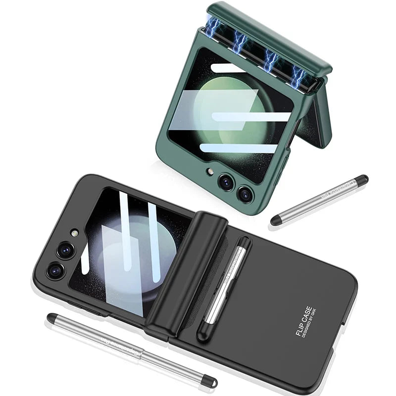 Magnetic Hinge Case With Touch Pen Z FLIP