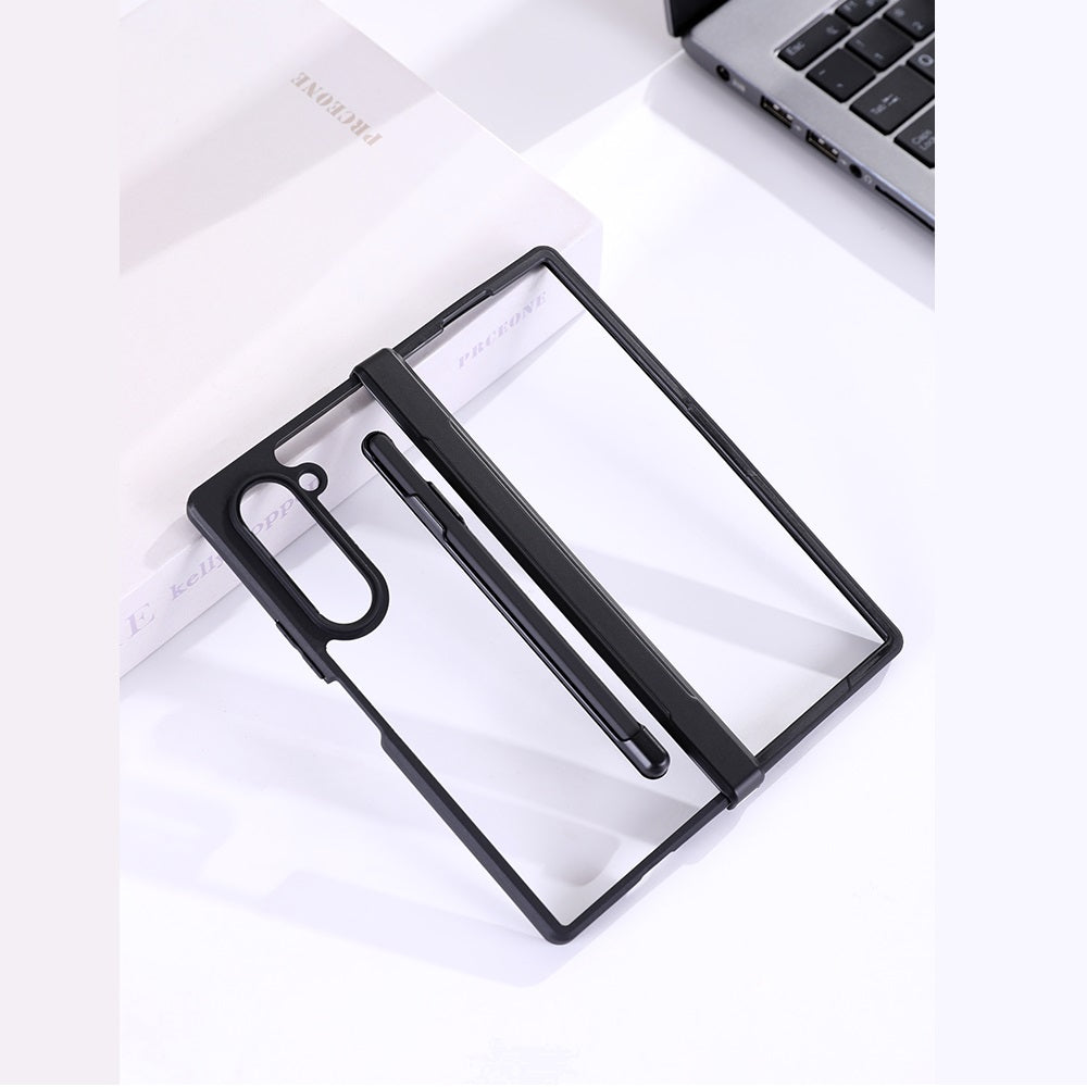 Samsung Galaxy Z Fold6 Clear Shockproof Hinge Protection Case with S Pen - Clear