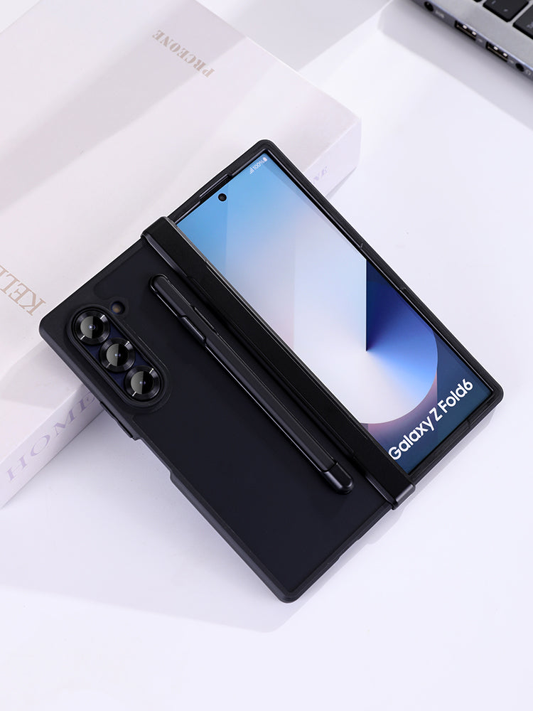 Samsung Galaxy Z Fold6 Shockproof Case with Hinge Protection S Pen Slot & Pen - Smoke