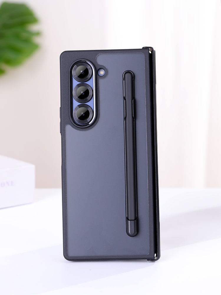 Samsung Galaxy Z Fold6 Shockproof Case with Hinge Protection S Pen Slot & Pen - Smoke