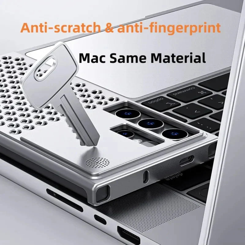 Samsung Galaxy S24 Ultra Heat Dissipation Aluminum Cooling Case with Aroma - Titanium