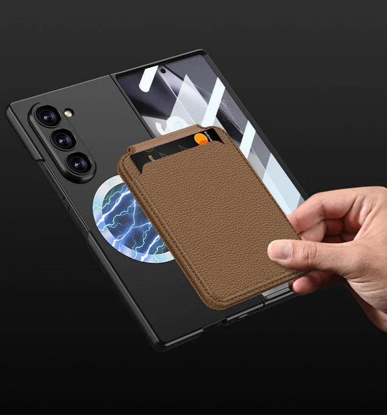 Leather Case With Magnetic Holder Wallet For Galaxy Z Fold