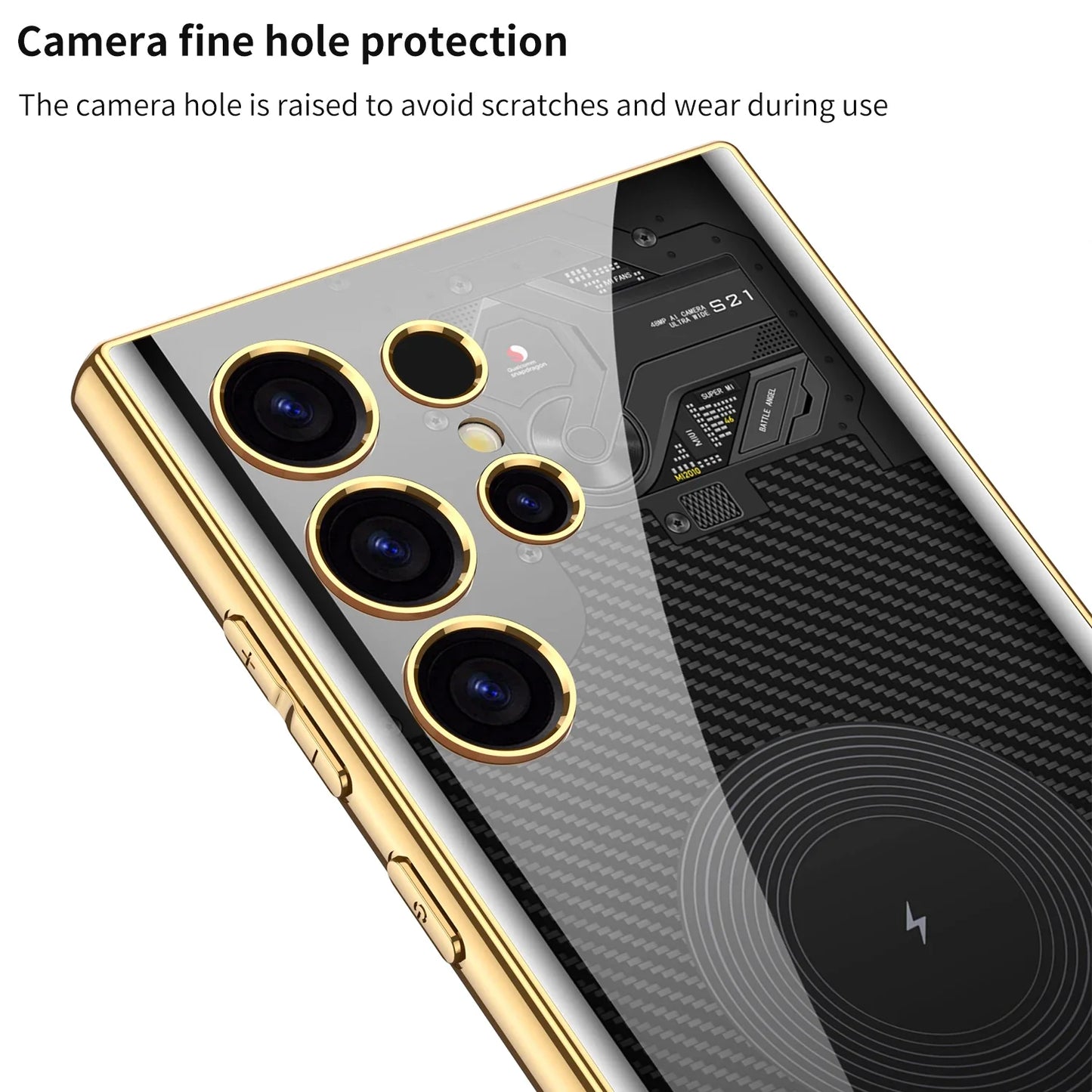 Samsung Galaxy S24 Ultra Original GKK Three Stipe Printed Super Shine Glass Case