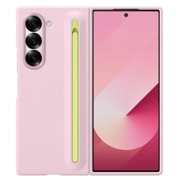 Samsung Galaxy Z Fold6 Slim Skin Feel S Pen Case (No Front Glass) with Stylus - Pink
