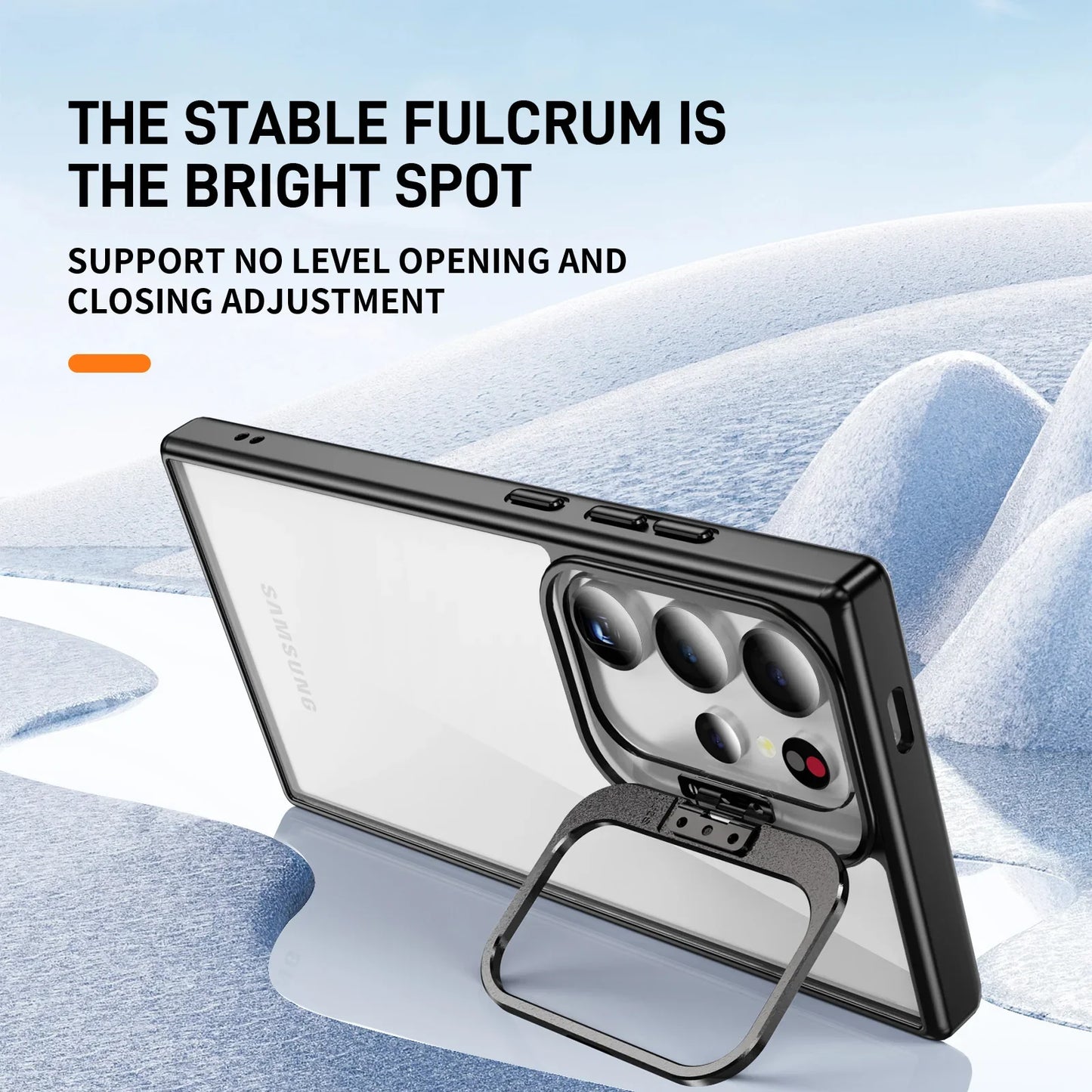 Samsung Galaxy S24 Ultra Camera Metal Stand Shockproof Case