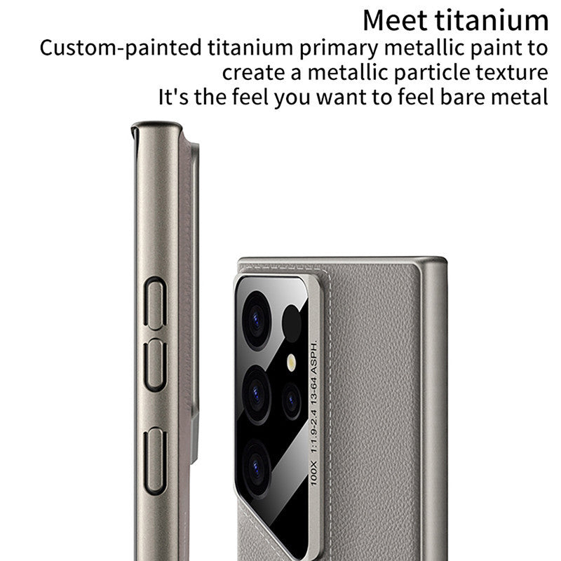 Samsung Galaxy S24 Ultra Luxury Blade Design Pro Leather Case - Black