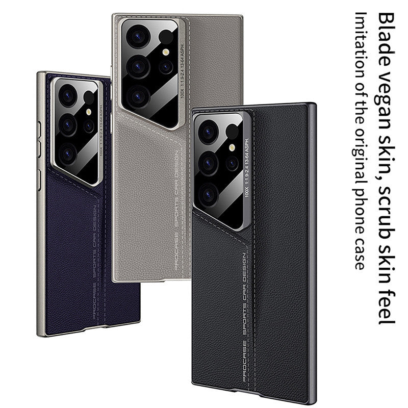 Samsung Galaxy S24 Ultra Luxury Blade Design Pro Leather Case - Black