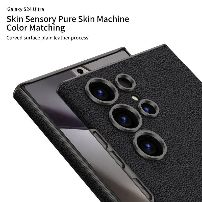 Samsung Galaxy S24 Ultra Leather GKK Leather Pattern Case - Black
