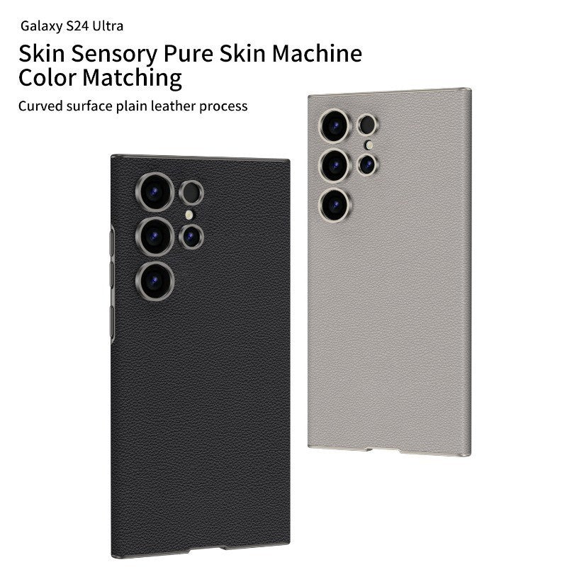 Samsung Galaxy S24 Ultra Leather Exact Color Match Case - Titanium
