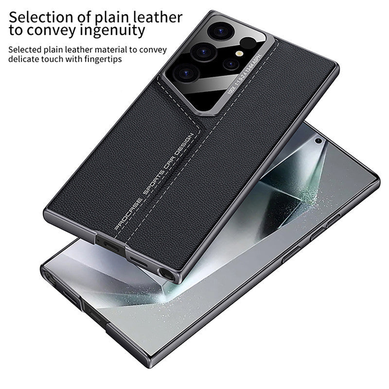 Samsung Galaxy S24 Ultra Luxury Blade Design Pro Leather Case - Black