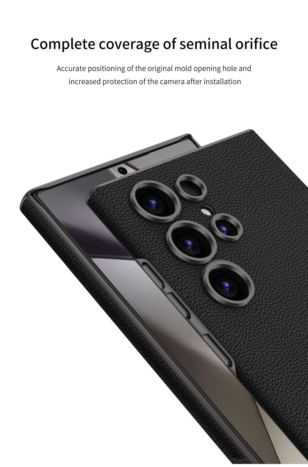Samsung Galaxy S24 Ultra Leather Exact Color Match Case - Titanium