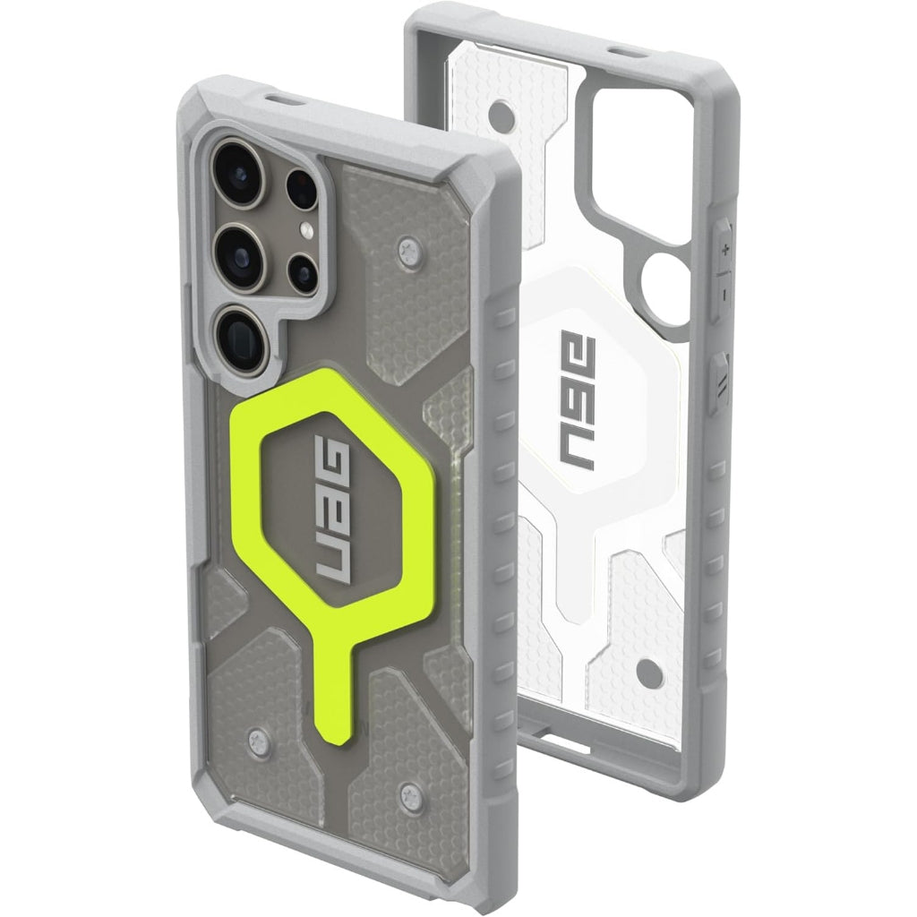 Samsung S24 Ultra Pathfinder Shockproof Matte MagSafe Case - Clear Neon