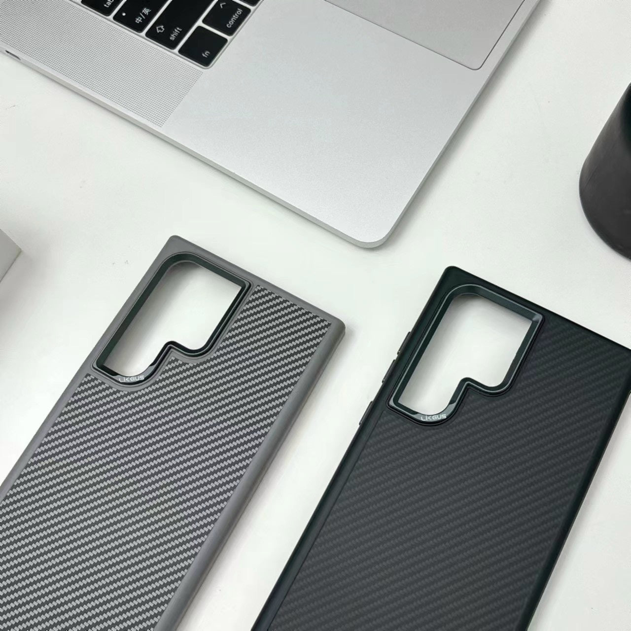 Samsung Galaxy S24 Ultra Soft Carbon Case with Metal Camera Protection - Black