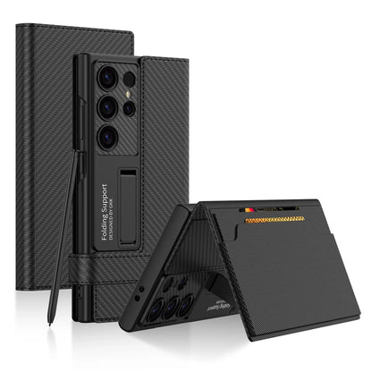 Samsung Galaxy S24 Ultra GKK Clamshell Leather Flip Wallet Case Cover - Carbon Black