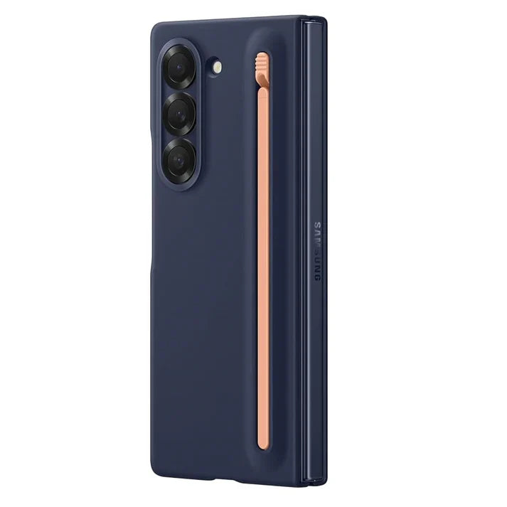 Samsung Galaxy Z Fold6 Slim Skin Feel S Pen Case with Front Glass Protection & Stylus - Blue