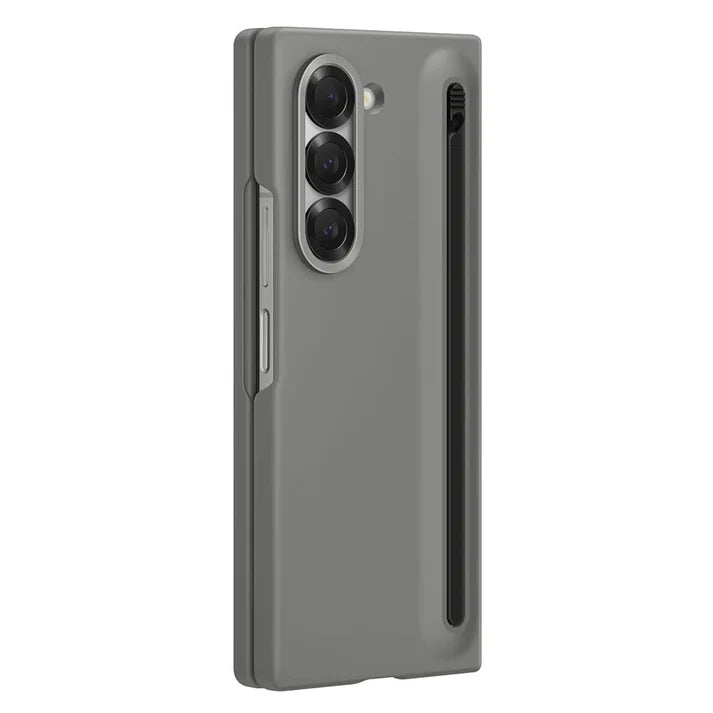 Samsung Galaxy Z Fold6 Slim Skin Feel S Pen Case with Front Glass Protection & Stylus - Gray