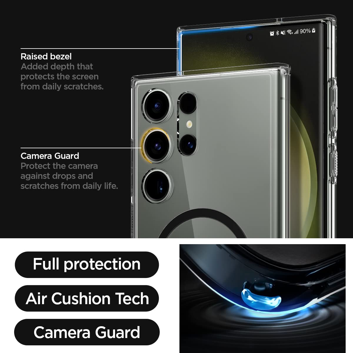 Samsung Galaxy S24 Ultra One Tap Metal Ring MagFit Hard Shell Back Cover Case