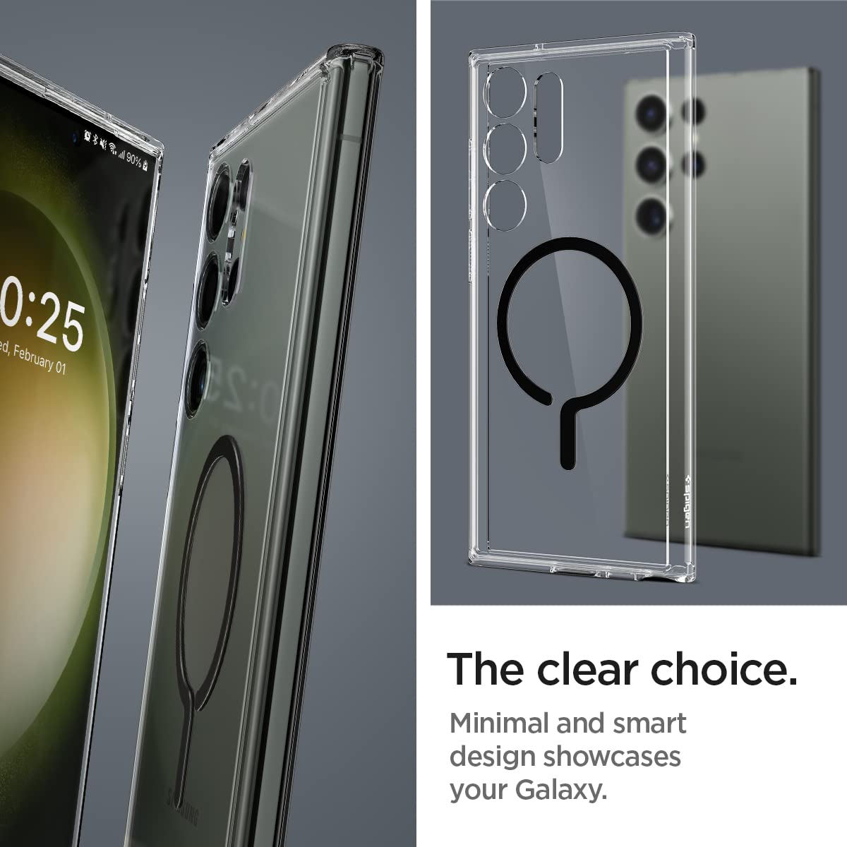 Samsung Galaxy S24 Ultra One Tap Metal Ring MagFit Hard Shell Back Cover Case