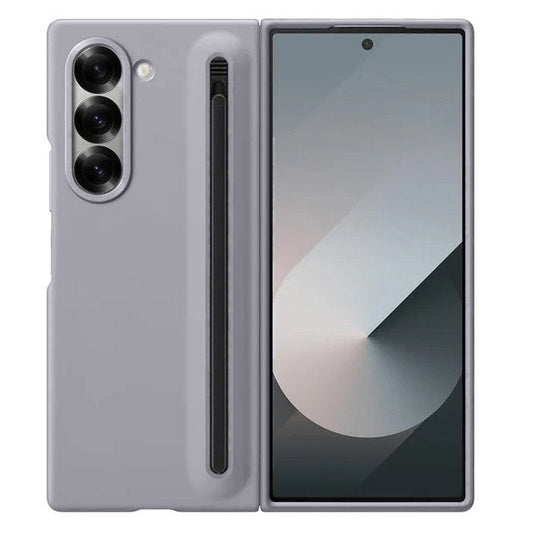 Samsung Galaxy Z Fold6 Slim Skin Feel S Pen Case with Front Glass Protection & Stylus - Gray
