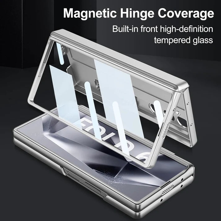 Samsung Galaxy Z Fold6 GKK Raptor Pro Case with Camera Hinge & Front Glass Protection - Gold