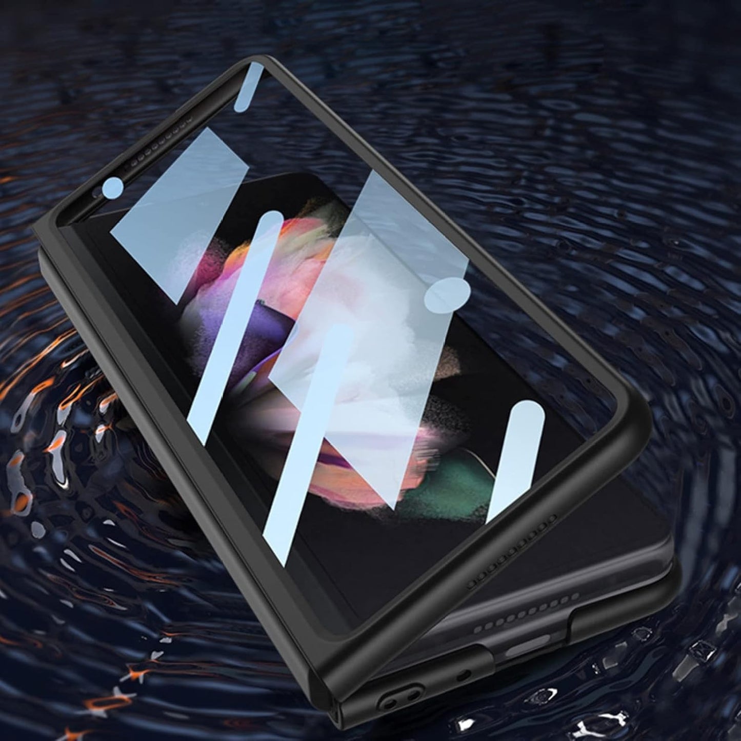 Samsung Galaxy Z Fold6 Matte Skin Feel Band & Stand Case with Inbuilt Tempered Glass - Sand