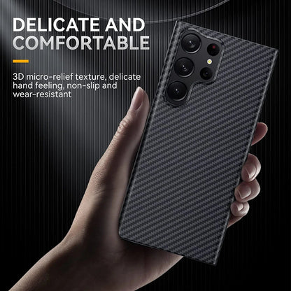 Samsung Galaxy S24 Ultra Carbon Fiber Aramid Kevilar Case - Black