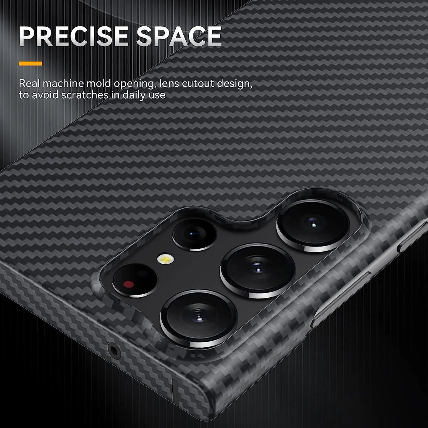 Samsung Galaxy S24 Ultra Carbon Fiber Aramid Kevilar Case - Black