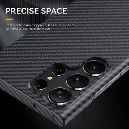 Samsung Galaxy S24 Ultra Carbon Fiber Aramid Kevilar Case - Black