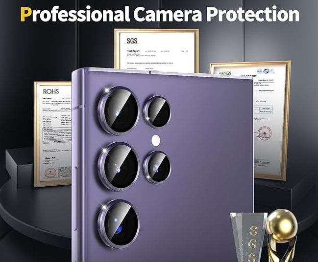 Samsung Galaxy S24 Ultra Camera Lens Glass Protector with Metal Frame
