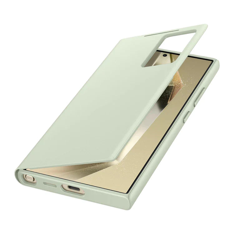 Samsung Galaxy S24 Ultra Smart View Window Flip Wallet Case with Control - Light Green
