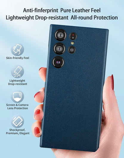 YG Cases | Samsung Galaxy S24 Ultra Leather Case Slim Profile - Blue