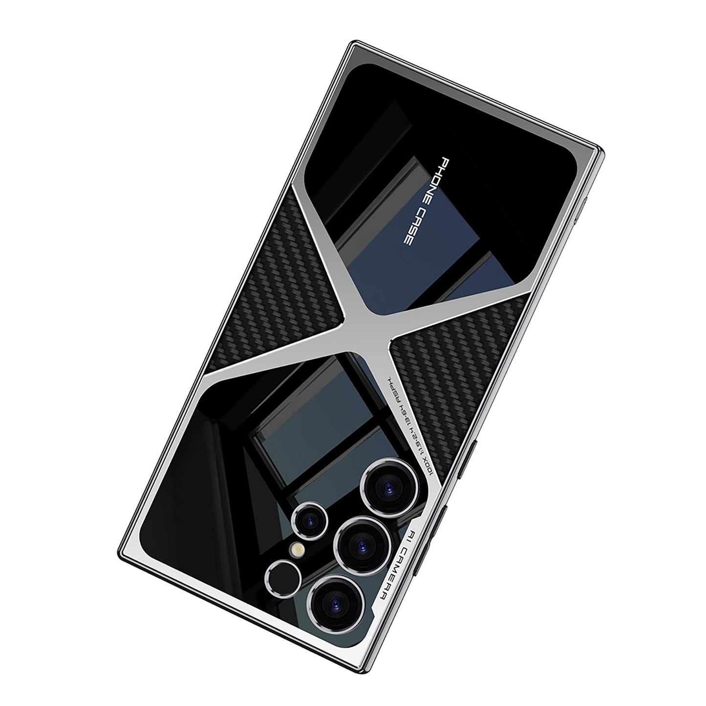 Samsung Galaxy S24 Ultra GKK Synthetic Leather Electroplating Supersonic Speed Shockproof Case - Carbon Fibre