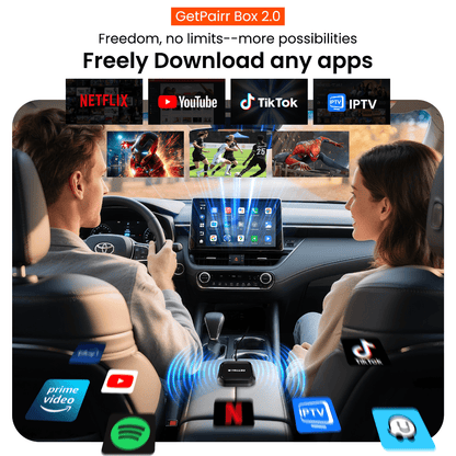 Galaxy GetPairr AI Box 2.0 (compatible with all cars ) , Android 13 ,8 Gb ram ,  128 Gb storage, Wireless | Carplay Android Auto 3 in 1