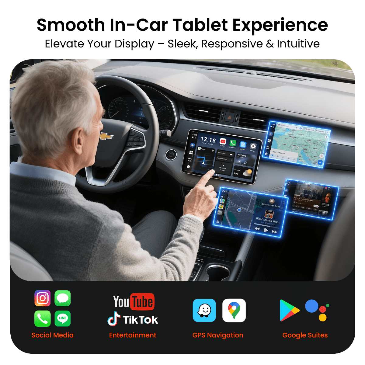 Galaxy GetPairr AI Box 2.0 (compatible with all cars ) , Android 13 ,8 Gb ram ,  128 Gb storage, Wireless | Carplay Android Auto 3 in 1