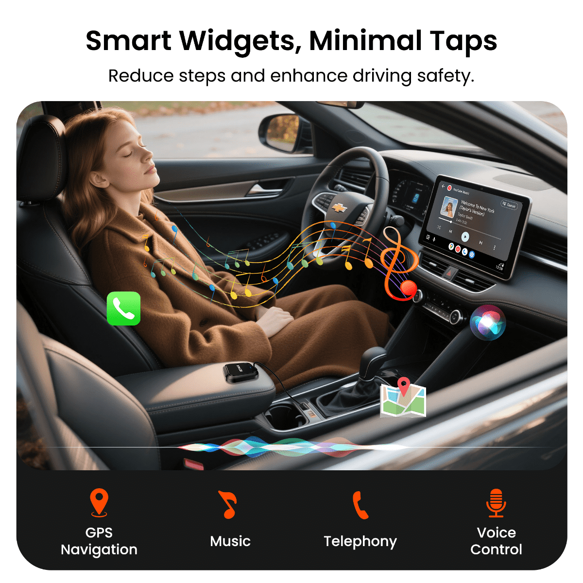Galaxy GetPairr AI Box 2.0 (compatible with all cars ) , Android 13 ,8 Gb ram ,  128 Gb storage, Wireless | Carplay Android Auto 3 in 1