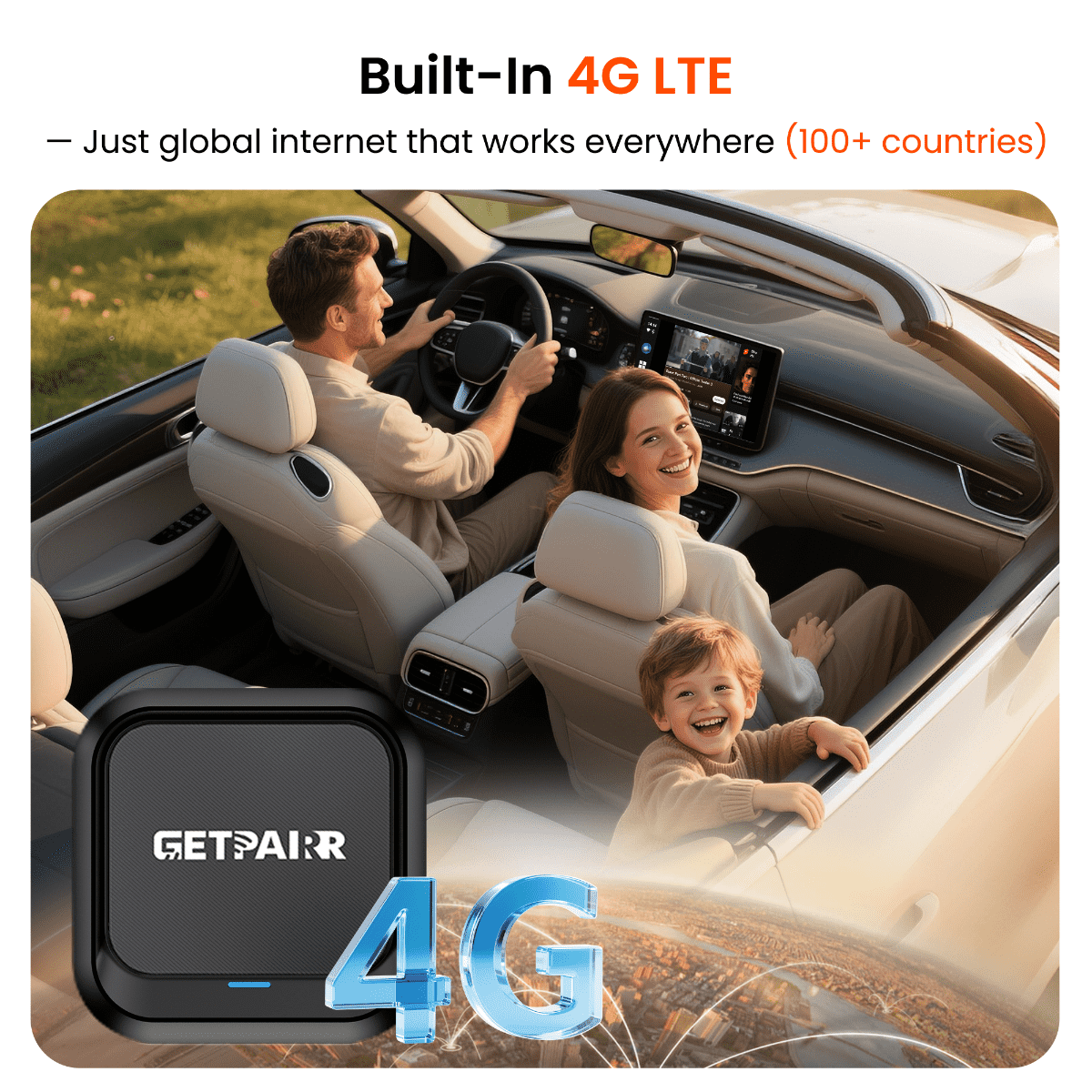 Galaxy GetPairr AI Box 2.0 (compatible with all cars ) , Android 13 ,8 Gb ram ,  128 Gb storage, Wireless | Carplay Android Auto 3 in 1
