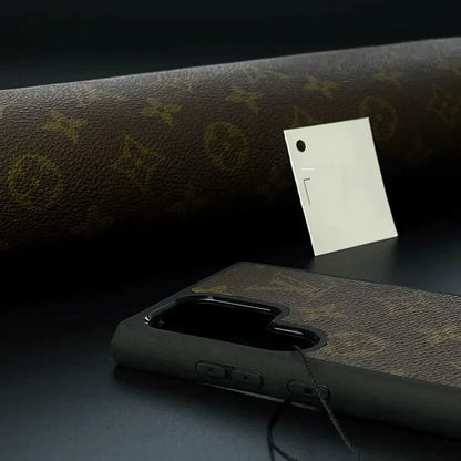 Samsung Galaxy S24 Ultra Louis Vuitton LV Leather Case - Brown