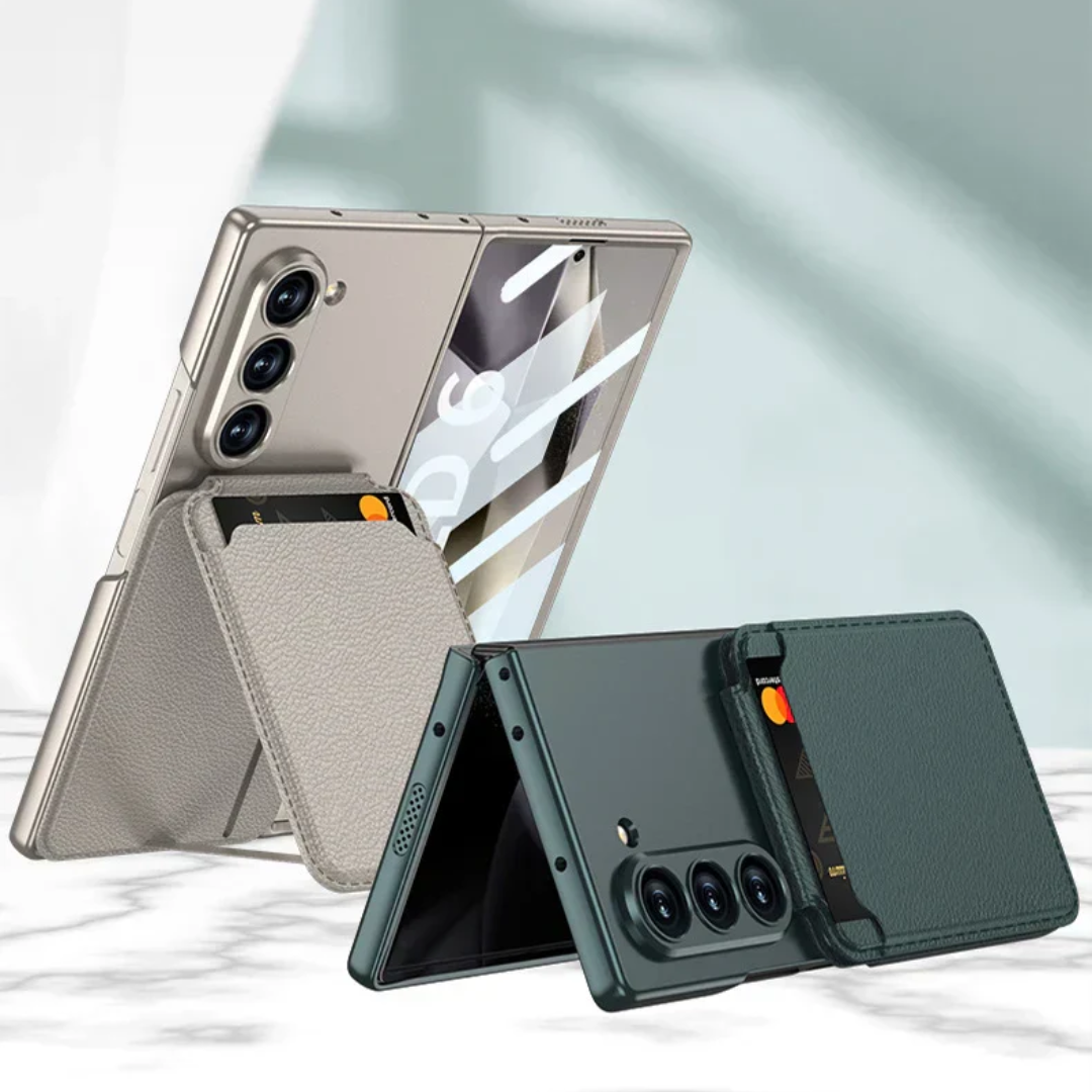 Leather Case With Magnetic Holder Wallet For Galaxy Z Fold