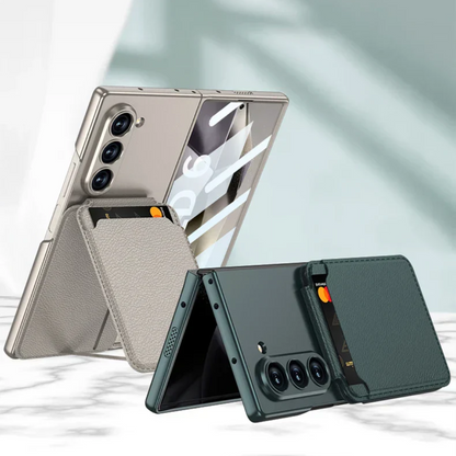 Leather Case With Magnetic Holder Wallet For Galaxy Z Fold